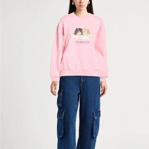 Fiorucci Pink Vintage angels pullover crewneck Sweatshirt